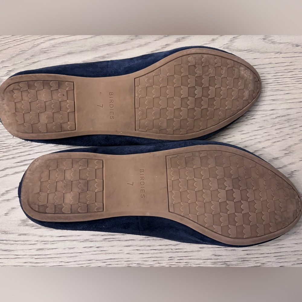 Birdies Flat In Navy Suede Size 7 - Picture 5 of 6